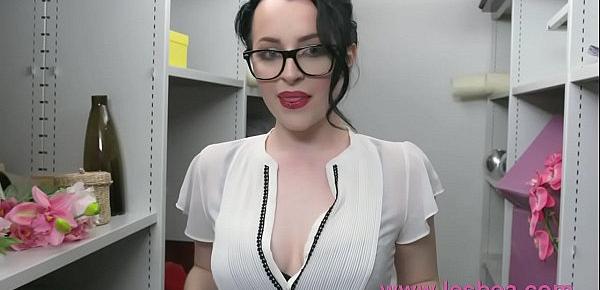  Lesbea Alt babe masturbates at work before eating hot blonde boss pussy